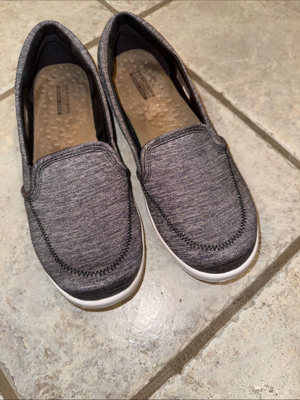 Skechers Casual Slip-On Shoes in Heathered Gray